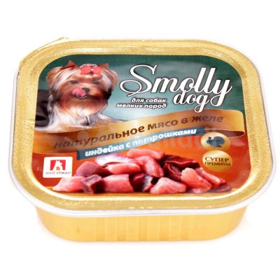 Консервы для собак индейка с потрошками 100г ЗООГУРМАН Smolly dog