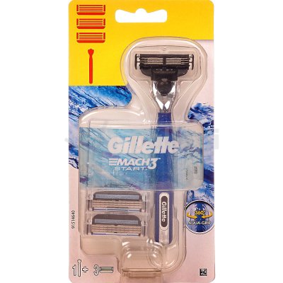 Станок GILLETTE Mach3 Start с 3 сменными кассетами 
