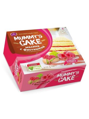 Торт бисквитный "Mummy's cake" малина с фисташкой 310г