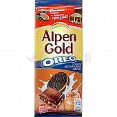 Шоколад Альпен Гольд 90г молочный Oreo со вкусом арахисовой пасты