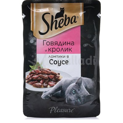 Шеба Плежер 85г говядина/кролик 