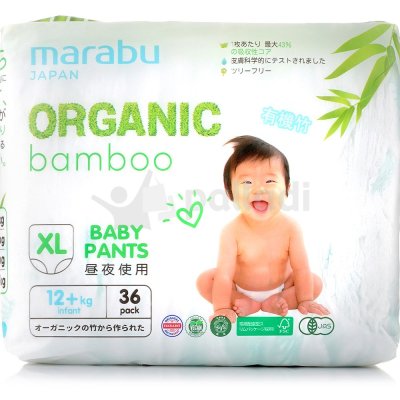 Трусики-подгузники MARABU ORGANIC для детей XL 12кг+ 36шт