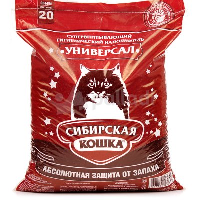 Наполнитель для кошачьих туалетов впитывающий Сибирская кошка Универсал 20л