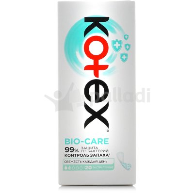 Прокладки гигиенические ежедневные KOTEX БИО-КЭА экстра тонкие 20шт
