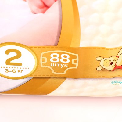 Подгузники HUGGIES Элит Софт 2, 3-6кг, 88шт