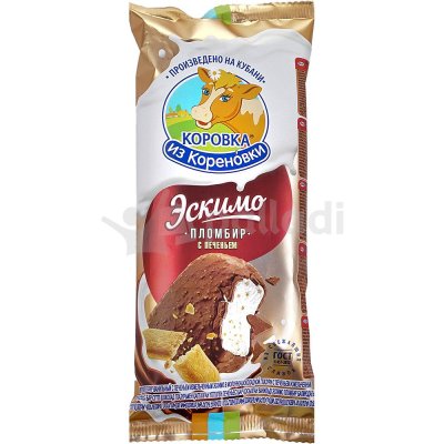 Мороженое Коровка из Кореновки 70г Эскимо пломбир с печеньем
