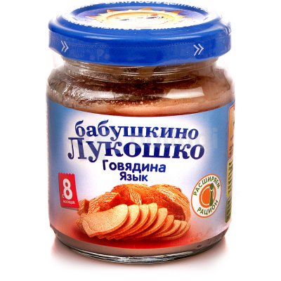 Мясное пюре Бабушкино лукошко 100г говядина язык с 8 месяцев 1/6