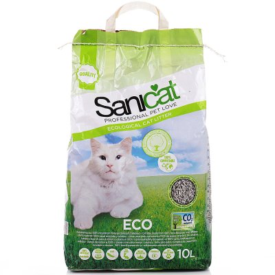 Наполнитель для кошачьих туалетов целлюлозный SANICAT PROFESSIONAL ECO CAT 10,0 л