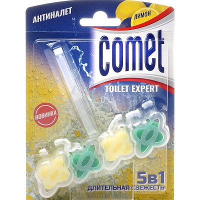Средство чистящее для унитаза Comet Антиналет Лимонная Свежесть 48г
