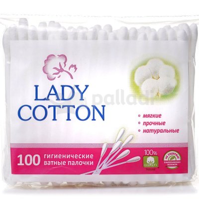 Палочки ватные LADY COTTON в пакете 100шт 