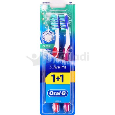 Зубная щетка ORAL-B 3D White Fresh средняя 1+1