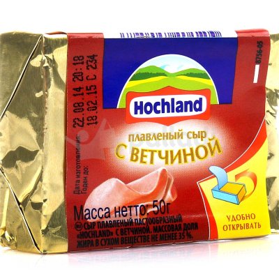 Сыр плавленый Хохланд 50г с ветчиной (блочки) 