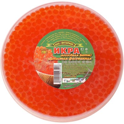 Икра лососевая зернистая 200г ООО Янтарное (кета)