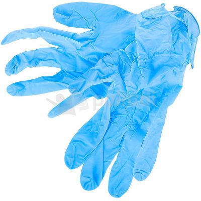 Перчатки Gloves голубые неопудренные особо прочные размер L 5пар