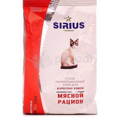 Корм сухой для кошек Мясной рацион 0,4 кг Sirius