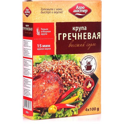 Крупа Агро Мастер 4*100г гречневая 1/6