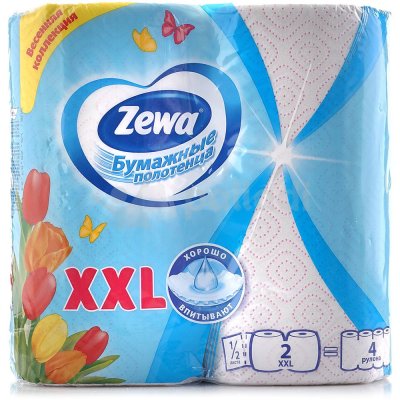 Полотенца бумажные  ZEWA  XXL 2шт 2-х слойные с рисунком  (1/12)