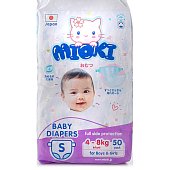 Подгузники MIOKI для детей S 4-8кг 50шт