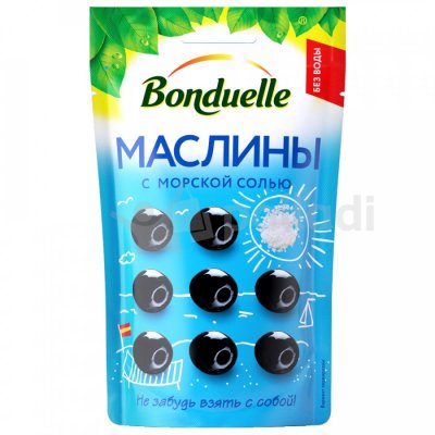 Маслины Бондюэль б/к 215мл с морской солью м/у