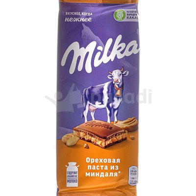 Шоколад Милка 85г ореховая паста из миндаля