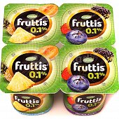 Йогурт Фруттис легкий 0.1% лесные ягоды/ананас/дыня 110г/4шт 