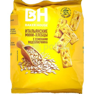 Мини хлебцы Итальянские Baker hause 110г с семенами подсолнечника
