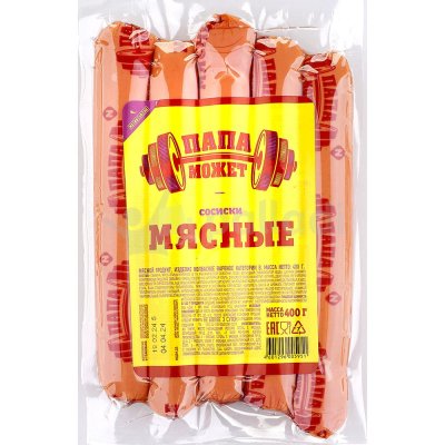 Сосиски Папа Может Мясные 400г