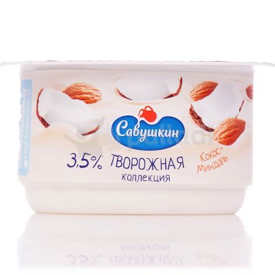 Творожок Савушкин 3,5% 120г кокос/миндаль