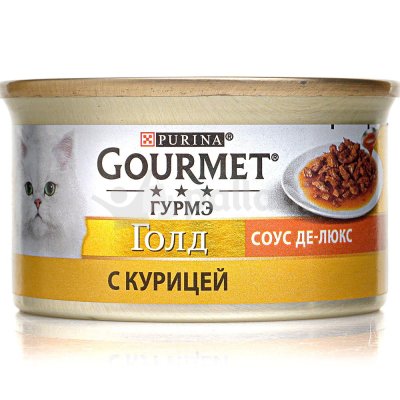 Корм для кошек GourmeT Gold 85г соус де-люкс  с курицей