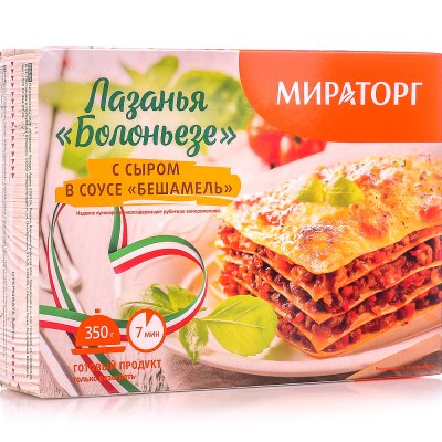 Лазанья Мираторг 350г с сыром в соусе Бешамель