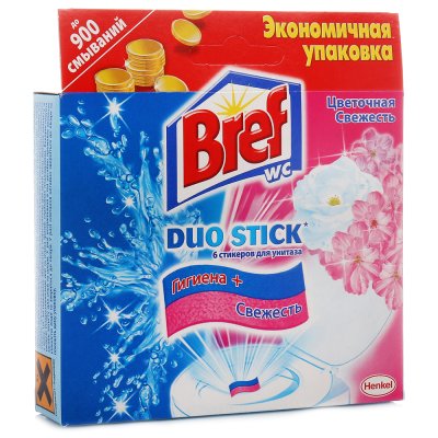 Средство чистящее для унитаза Bref Duo-Stick 6 x 9г Цветочная Свежесть