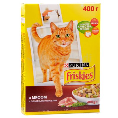 Корм Purina Friskies 400г для взрослых кошек Мясо/Овощи 1/10
