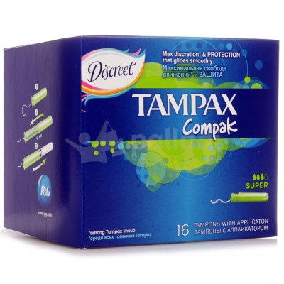 Тампоны TAMPAX Compak с аппликатором super 16шт