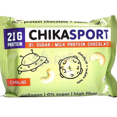 Шоколад ChikaSport молочный 100г протеиновый с кешью