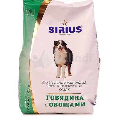 Корм сухой для собак Говядина с овощами 3 кг Sirius