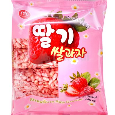 Палочки из воздушного риса 70г вкус клубника Корея