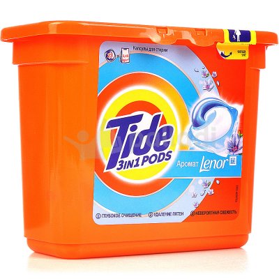 Капсулы для стирки TIDE C прикосновением аромата Lenor 23шт