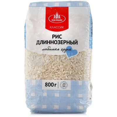Крупа Агро-Аляьнс 800г Рис длиннозерный 