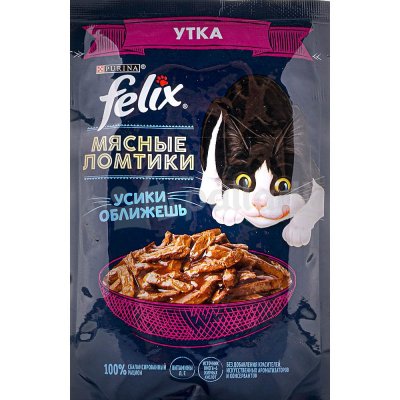 Felix Мясные ломтики 75г с уткой 