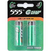 Батарейки "555" AA LR6, алкалиновые 2шт