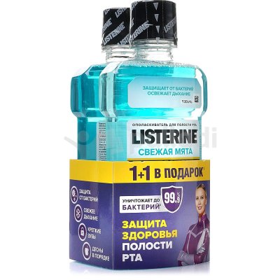 Ополаскиватель для полости рта LISTERINE Защита десен 250мл + Свежая мята 250мл