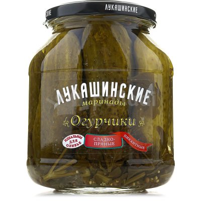 Огурцы Лукашинские 670г Пикантные сладко-пряные