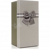 Коробка подарочная с бантом 300 х145 х135мм серый