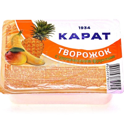 Творожок Карат 9% 230г фруктовый с тропическими фруктами