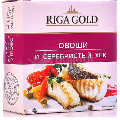 Овощи и Серебристый хек 250г RIGA GOLD ж/б