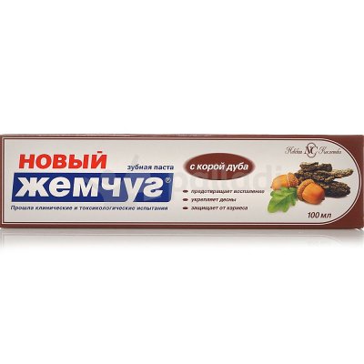 Зубная паста НОВЫЙ ЖЕМЧУГ с корой дуба 100мл (1/4)