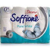 Бумага туалетная SOFFIONE 12 рулонов 2-х слойная 18м Pure white