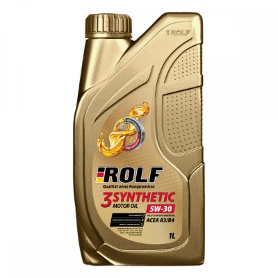 Масло моторное 5W30 A3/B4 ROLF 3-SYNTHETIC 1л синтетическое пластик
          Артикул: 322732