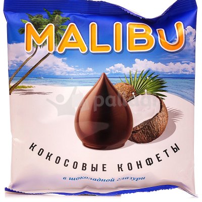 Конфеты Malibu кокосовые в шоколадной глазури 140г