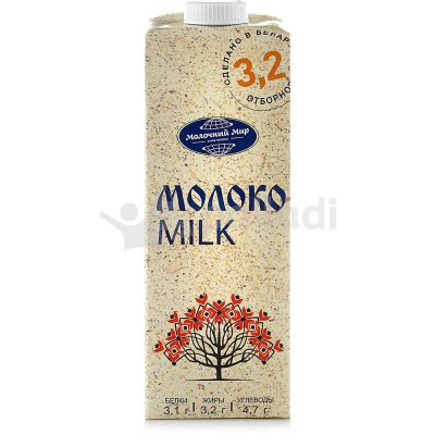 Молоко Молочный Мир 3,2% 1л Беларусь